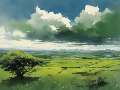 green plains of japan, 