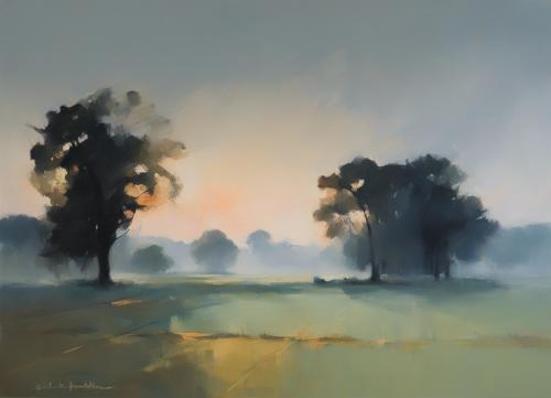 A-rural-landscape-enveloped-in-early-morning-mist-just-before-sunrise-  in-a-style-of-bold-composi-6