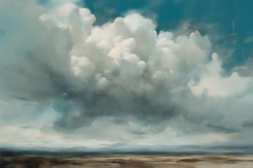 Mysterious-clouds-drifting-in-a-blue-sky  close-up - all-natural-colors -style-of-Michael-Carson-4