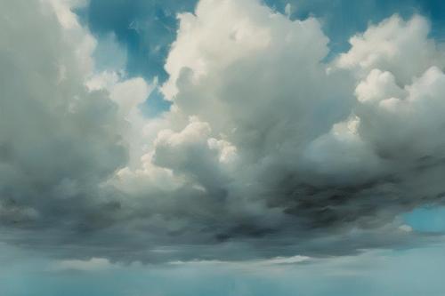 Mysterious-clouds-drifting-in-a-blue-sky  close-up - all-natural-colors -style-of-Michael-Carson-7