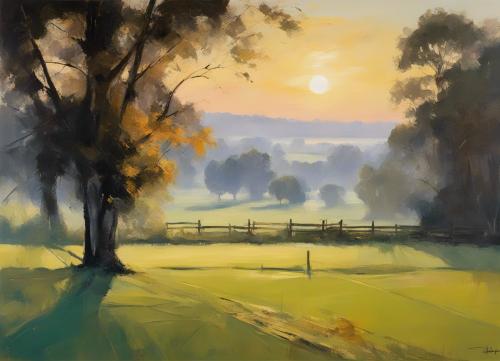 early-Morning-mist-over-rural-countryside-just-before-sunrise  in-a-style-of-bold-composition-bold-1
