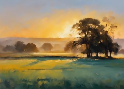 early-Morning-mist-over-rural-countryside-just-before-sunrise  in-a-style-of-bold-composition-bold-2