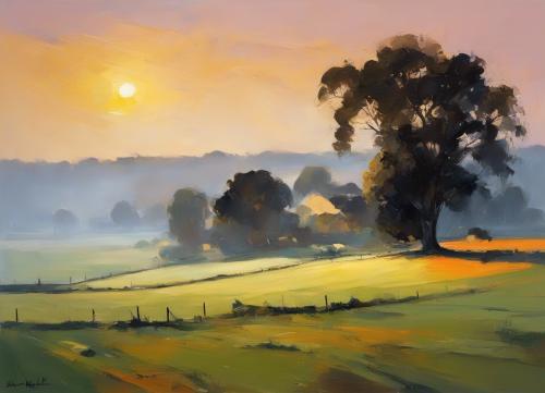 early-Morning-mist-over-rural-countryside-just-before-sunrise  in-a-style-of-bold-composition-bold-3